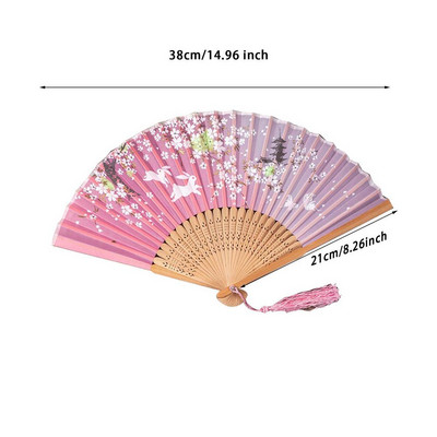 Ilus käsitsi valmistatud bambusest käsiventilaator Hiina stiilis käeshoitav kokkupandav ventilaator pulmapeo kingituste jaoks seinakaunistuseks