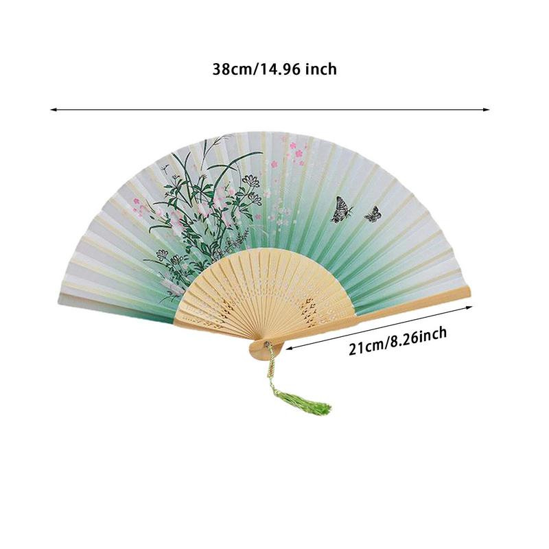 Ilus käsitsi valmistatud bambusest käsiventilaator Hiina stiilis käeshoitav kokkupandav ventilaator pulmapeo kingituste jaoks seinakaunistuseks