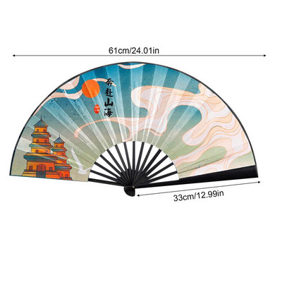 Jauns vintage zīda saliekamais ventilators Retro ķīniešu bambusa rokas saliekamie ventilatori deju rokas ventilators mājas sienu dekorēšana rotājumi amatniecība