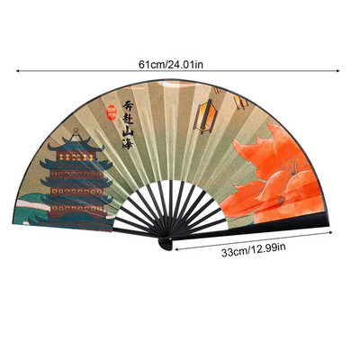 Jauns vintage zīda saliekamais ventilators Retro ķīniešu bambusa rokas saliekamie ventilatori deju rokas ventilators mājas sienu dekorēšana rotājumi amatniecība