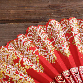 Vintage Janpanese Flower Lace Folding Fan Silk Wedding Party Dance Hand Held Fan Bamboo Folding Fan Gifts Αξεσουάρ κοστουμιών