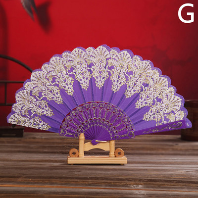 Vintage japāņu ziedu mežģīnes saliekams vēdeklis zīda kāzu ballīte deju rokās turama ventilatora bambusa saliekamā ventilatora dāvana kostīmu aksesuāri