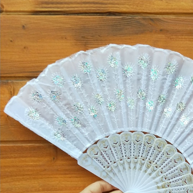 Jauni modes vizuļi deju vēdeklis vintage stila izšuvumi pāvs asti salokāmi ventilators kāzu ballīte Mājas dekors Mākslas amatniecības dāvanas