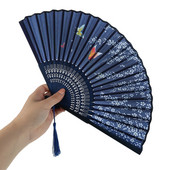 Ķīniešu stila vintage rokas ventilatora saliekamie vēdekļi Deju kāzu ballītei Labvēlīgi ķīniešu deju ballīšu saliekamie ventilatori