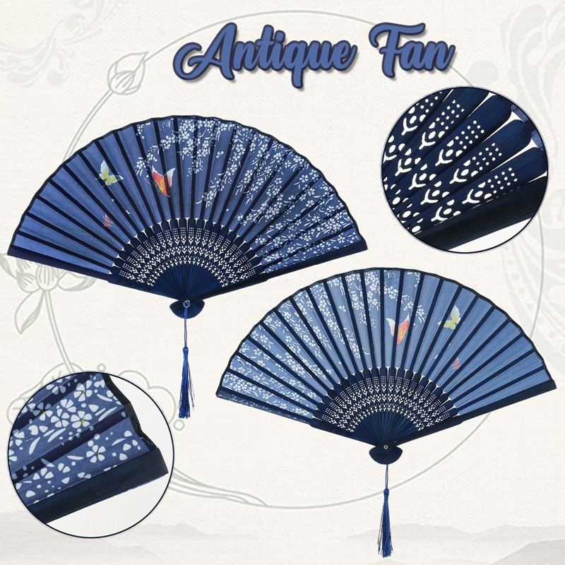 Ķīniešu stila vintage rokas ventilatora saliekamie vēdekļi Deju kāzu ballītei Labvēlīgi ķīniešu deju ballīšu saliekamie ventilatori