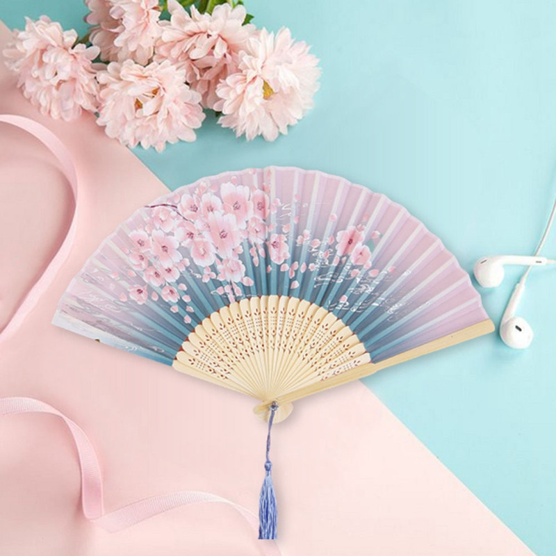 Ķīniešu stila vintage rokas ventilatora saliekamie vēdekļi Deju kāzu ballītei Labvēlīgi ķīniešu deju ballīšu saliekamie ventilatori