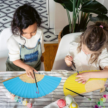 21cm DIY Παιχνίδια βεντάλιας ζωγραφικής για παιδιά Παιδιά κινούμενα σχέδια Ζώο έγχρωμο γκράφιτι Origami Fan Art Craft Παιχνίδι δημιουργικό σχέδιο Παιδιά