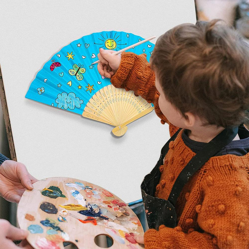 21 cm „pasidaryk pats“ tapybos ventiliatoriaus žaislai vaikams, animacinių filmų gyvūnų spalvoti grafičiai, origami ventiliatoriai.