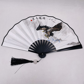 Πτυσσόμενος ανεμιστήρας κινέζικου στυλ Κλασικός ανεμιστήρας χορού Vintage πλαστικός ανεμιστήρας με ζωικό δράκο εκτύπωσης χειρός