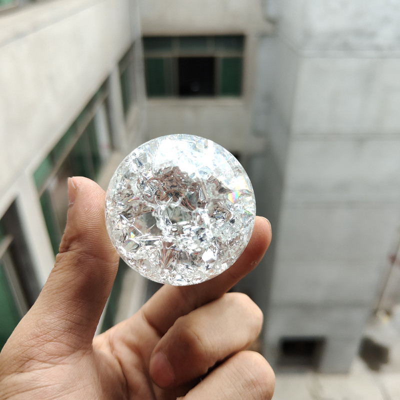 3/4/5/6 cm Jégrepedés kristálygömb üveg kvarc márvány varázsgömb Fengshui figura íróasztal díszek nappali lakberendezés