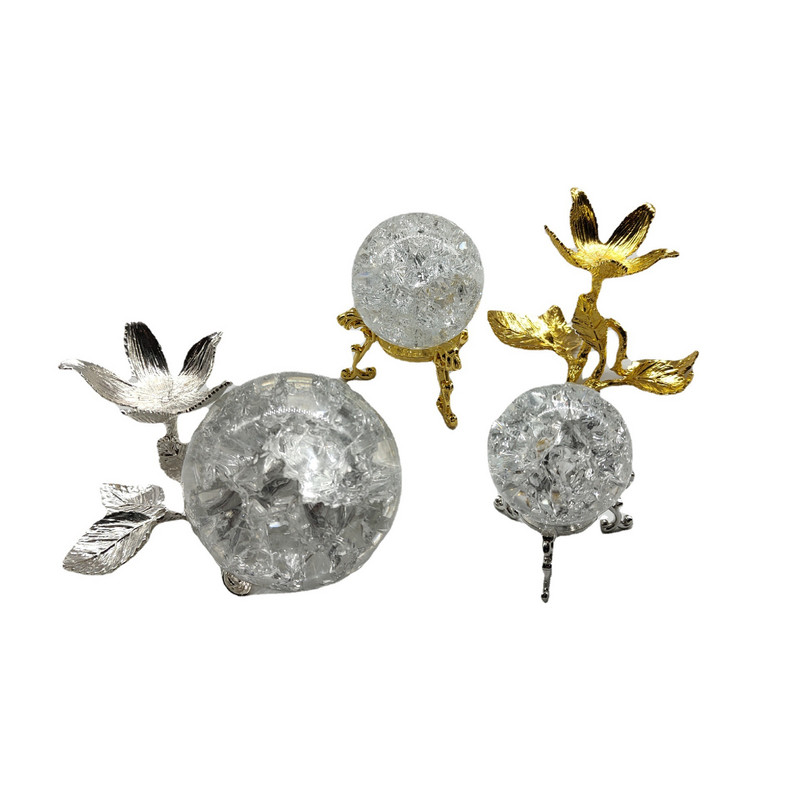 3/4/5/6 cm Jégrepedés kristálygömb üveg kvarc márvány varázsgömb Fengshui figura íróasztal díszek nappali lakberendezés