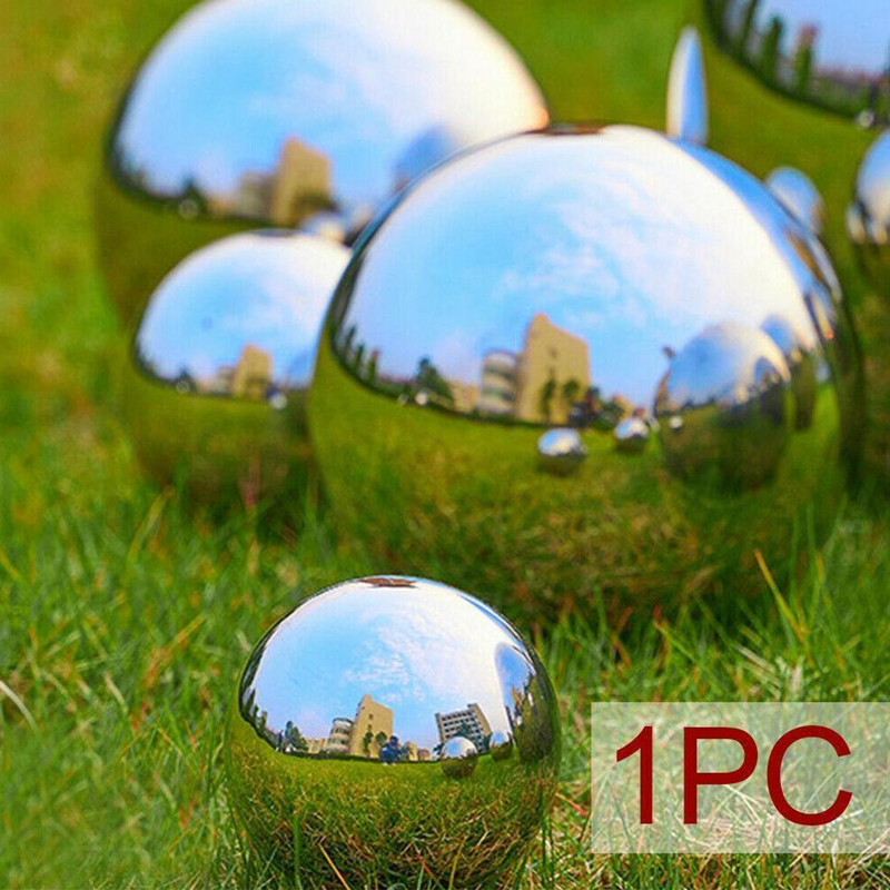 25 mm ~ 100 mm 201 plieniniai tuščiaviduriai rutuliniai dekoravimo labai blizgūs blizgantys sferiniai veidrodiniai tuščiaviduriai rutuliai, skirti namų sodo dekoravimo reikmenims