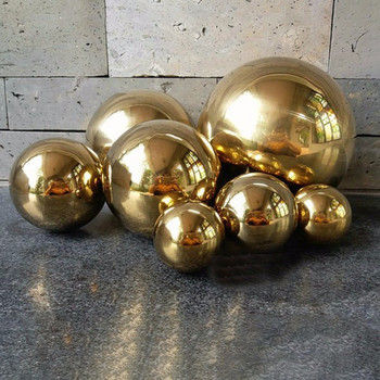 Νέα ανερχόμενη από ανοξείδωτο χάλυβα Χρυσό ρολό τιτανίου Κοίλη μπάλα χωρίς ραφή Διακόσμηση σπιτιού και κήπου Διακόσμηση πάρτι με σφαίρα καθρέφτη