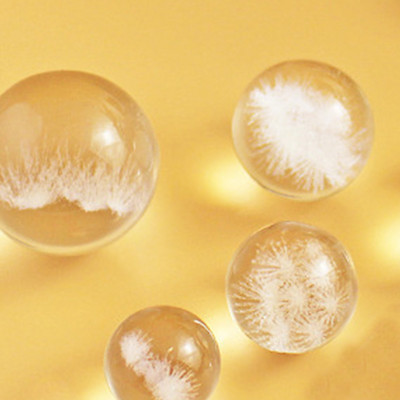 20 mm iekšēja grebuma 3D sniega kalns pienenes uguņošana galaktika kristāla lodīšu māksla, caurspīdīga K9 stikla pērlīšu figūriņa