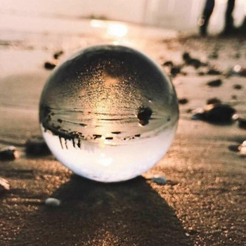 Photography Glass Crystal Ball 40/50mm Sphere Photography Props Δώρο Φωτογραφία Διαφανής τεχνητός φακός μπάλας Σκοποβολή Γύρος O9E4