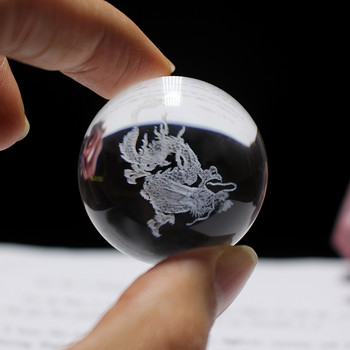 3D кристална топка Стъклена сфера Лазерно гравиран кристален глобус Декорация на дома Миниатюрна фигурка Подаръци