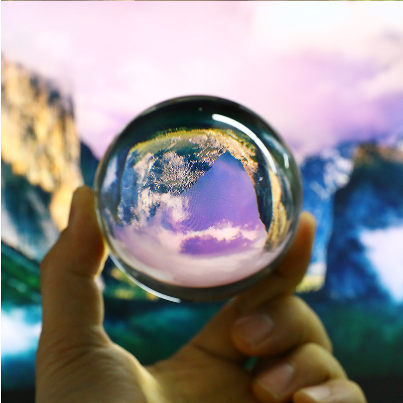 Kristāla bumba kristāla amatniecības dekors Dāvanas Caurspīdīga stikla bumbiņa, ārstnieciskā sfēra, fotografēšana, rekvizīti Lensball dekorācijas bumba Feng Shu
