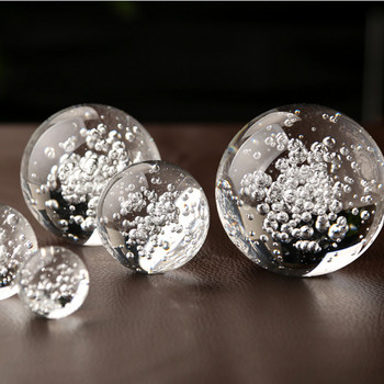Clear Glass Bubble Ball Κρυστάλλινη μπάλα Feng Shui Magic Crystal Sphere Κρεβατοκάμαρα Επιφάνεια εργασίας Διακόσμηση σπιτιού Διακοσμητικά Φωτογραφία Στήριγμα Magic