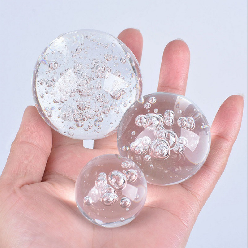 Minge cu bule de sticlă transparentă Minge de cristal Feng Shui Magic Crystal Sphere Dormitor Desktop Home Decor Ornamente Fotografie Prop Magic