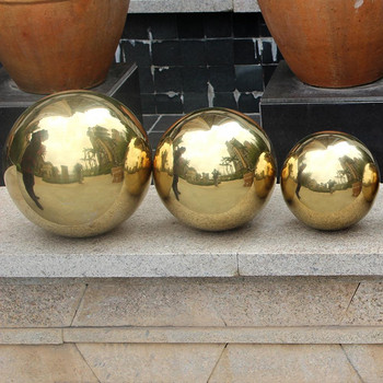 201 топка от неръждаема стомана Сфера Огледало Титаниева златна куха топка Консумативи за декорация на домашна градина Орнамент 32 мм ~ 100 мм