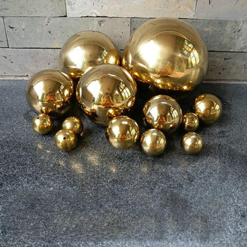 201 Από ανοξείδωτο χάλυβα καθρέφτης σφαίρας μπάλας τιτανίου Χρυσή κούφια μπάλα προμήθειες διακόσμησης κήπου στολίδι 32mm~100mm