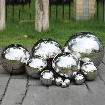 19mm-300mm Ασημένια μεταλλική μπάλα καθρέφτη Gazing Mirror Ball DIY Διακοσμητική Πλωτή Λίμνη Ball Sphere Mirror Hollow Ball για τον κήπο