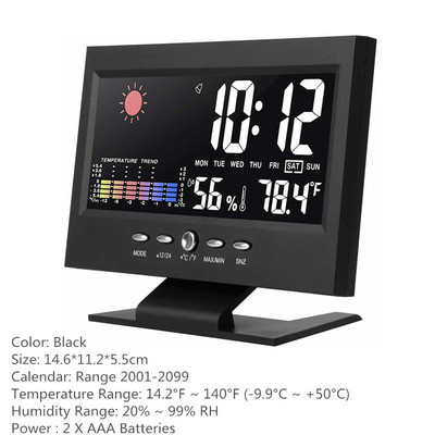 LCD digitalni budilnik, sklopivi putni prijenosni sat s kalendarom, temperaturom, tabličnim načinom odgode sata