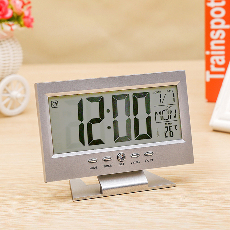 LCD digitális ébresztőóra összecsukható utazási hordozható óra naptári hőmérséklet asztali óra szundi móddal