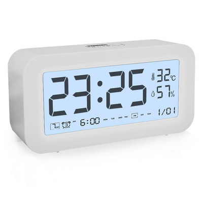 Digitális ébresztőóra Smart Touch Control Fényerő Hangerő Állítható Smart Luminous mini ébresztőóra hálószoba éjjeli asztalához