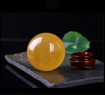 40mm Φυσική Κρυστάλλινη Πέτρα Κίτρινη Μπάλα Ασβεστίτη Κρυστάλλινη Σφαίρα Μπάλα Θεραπευτική Πέτρα Δώρα για τους λάτρεις της διακόσμησης σπιτιού