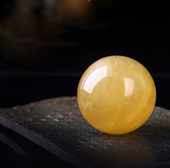 40MM естествен кристален камък Жълта калцитова топка Crystal Sphere Топка Лечебен камък Подаръци за любителите на декорация на дома