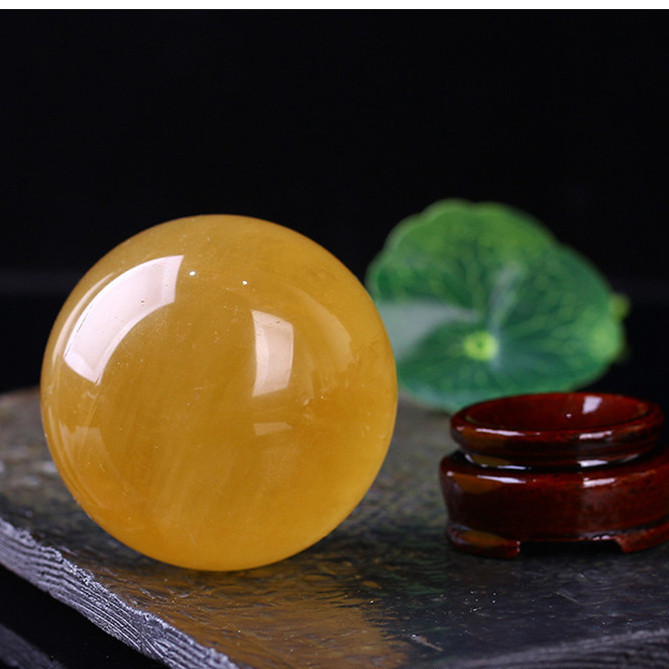 40 MM dabīgā kristāla akmens dzeltenā kalcīta lodīšu kristāla lodīšu lodīšu dziedinošais akmens mājas dekorēšanas cienītājiem dāvanas