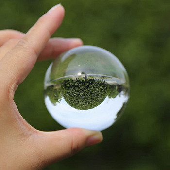 5 см прозрачна кристална топка Творчески реквизит за фотография Инструмент за шоу Lucky fengshui Орнаменти от прозрачно стъкло Desktop Sphere Home Decor
