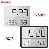LCD digitālais modinātājs liela ekrāna temperatūras/datuma/mitruma displejs 12/24h elektroniskais modinātājs viesistabai