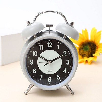 4,7 collu apaļš LUMINOVA metāla zvana modinātājpulkstenis, laiks līdz pamošanās brīdim bērniem studentu bērnu miega trenažieris galda modinātājs