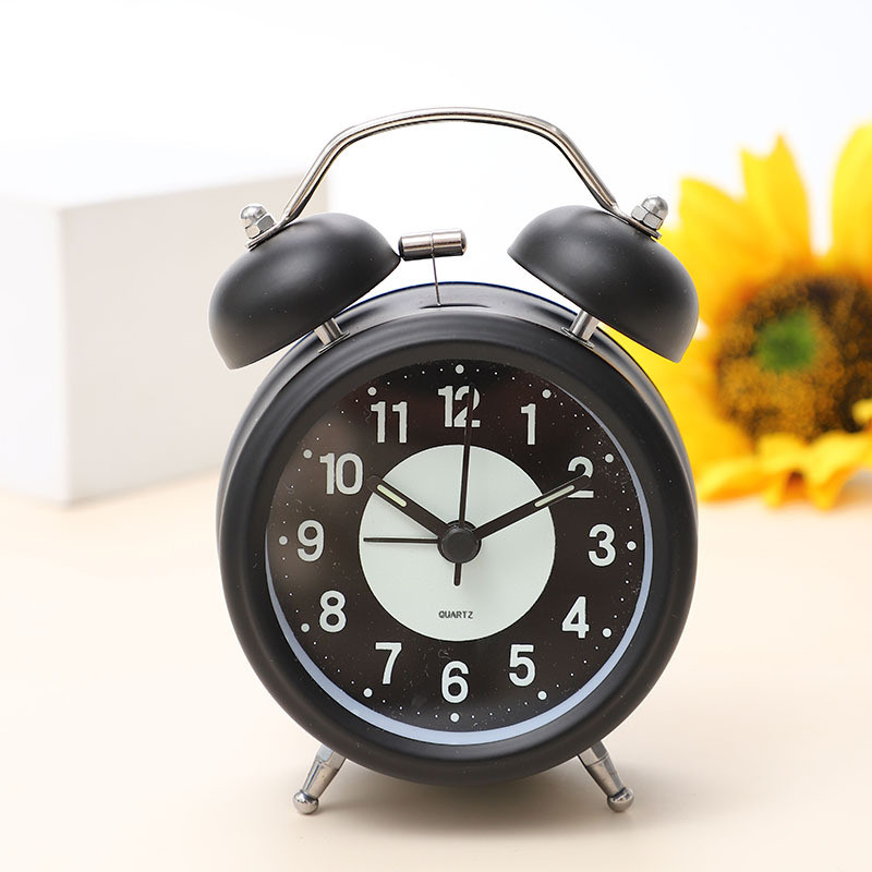 4,7 collu apaļš LUMINOVA metāla zvana modinātājpulkstenis, laiks līdz pamošanās brīdim bērniem studentu bērnu miega trenažieris galda modinātājs
