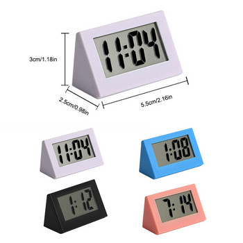 Μίνι ρολόι LED κρεβατοκάμαρας Ψηφιακή οθόνη Ηλεκτρονικά ρολόγια Μελέτη με μπαταρία Τριγωνικό τραπέζι Ημερολόγιο Λευκό