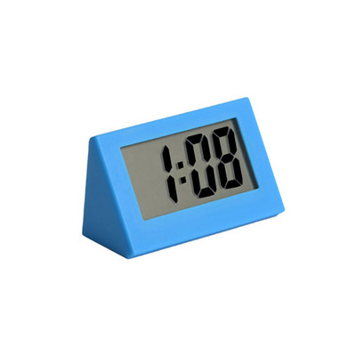 Mini laikrodis LED miegamojo skaitmeninis ekranas Elektroniniai laikrodžiai su baterijomis Trikampis stalinis kalendorius baltas