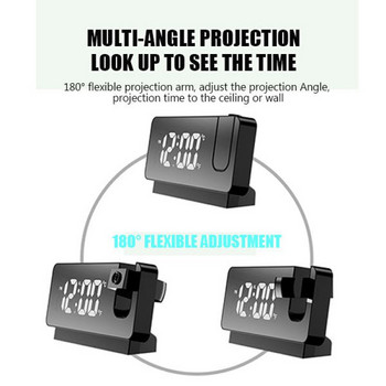 Интелигентен цифров прожекционен часовник Интелигентен LED часовник Нощни цифрови будилници Настолна маса Електронен часовник с USB зареждане Настолен часовник