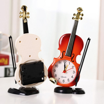 Δημιουργική προσομοίωση ξυπνητήρι βιολιού Μουσικό όργανο Dove Needle Clock Διακόσμηση επιτραπέζιου καθιστικού σπιτιού