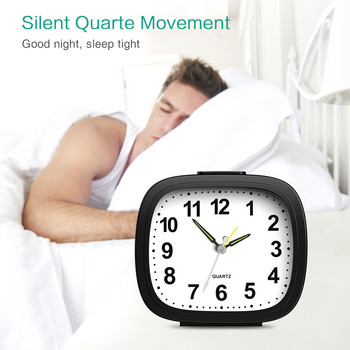 ORIA Αθόρυβα ξυπνητήρια δίπλα στο κρεβάτι Επιτραπέζια ρολόγια με τροφοδοσία μπαταρίας Φωτεινό αναλογικό ρολόι για βαριά ταξίδια
