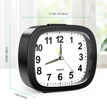 ORIA Αθόρυβα ξυπνητήρια δίπλα στο κρεβάτι Επιτραπέζια ρολόγια με τροφοδοσία μπαταρίας Φωτεινό αναλογικό ρολόι για βαριά ταξίδια