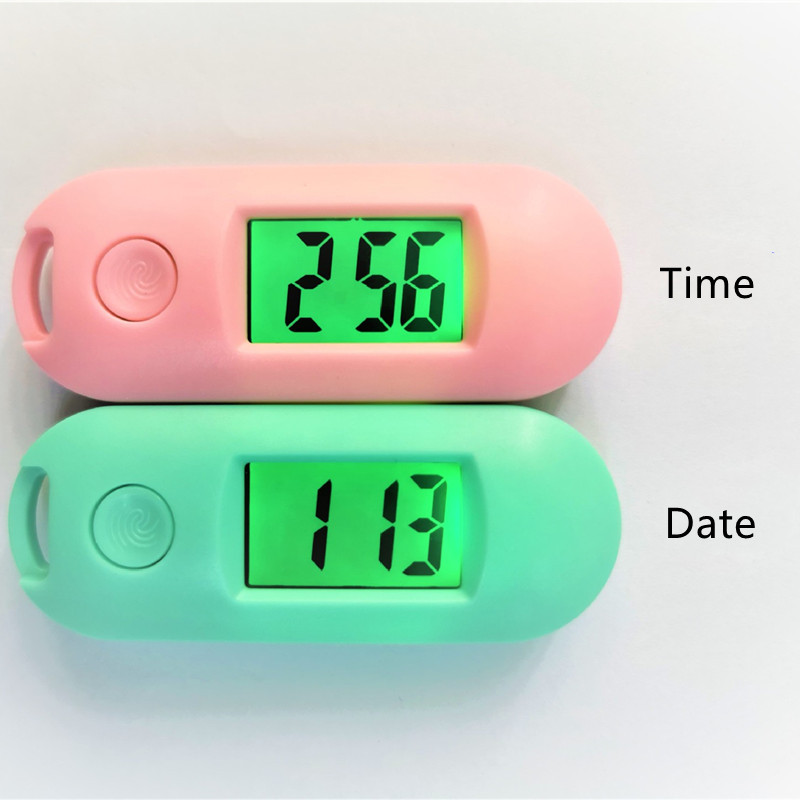 Kluss gaismas ABS digitālais elektroniskais pulkstenis studentu eksāmenu bibliotēkas kabatas pulkstenis zaļā fona apgaismojuma LCD displejs mini pārnēsājams