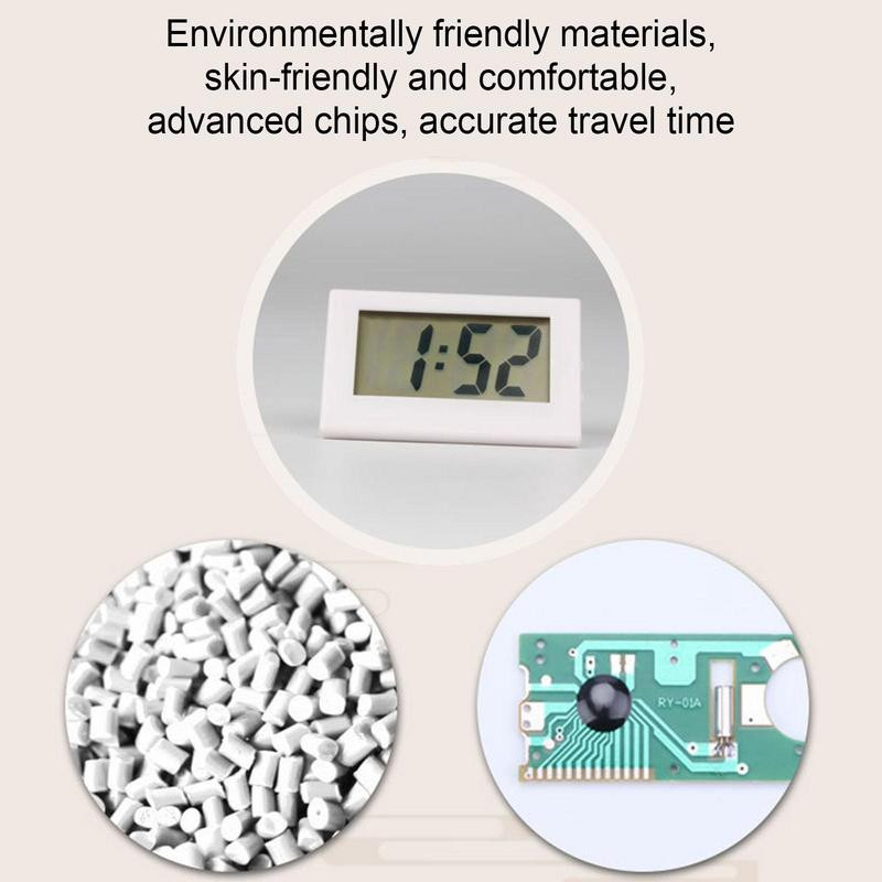 Οθόνη ώρας LCD Μικρό Ξυπνητήρι Έξυπνο Ψηφιακό χωρίς Tick Ήσυχο Ρολόι Επιτραπέζιου Βελτιωτικό Διακόσμηση με μπαταρία