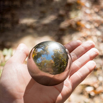 Ανοξείδωτη μπάλα με αντανακλαστική σφαίρα κήπου από ανοξείδωτο ατσάλι με γυαλιστερή αντανάκλαση καθρέφτη Τέλεια στολίδια κήπου για το σπίτι εξωτερικού χώρου