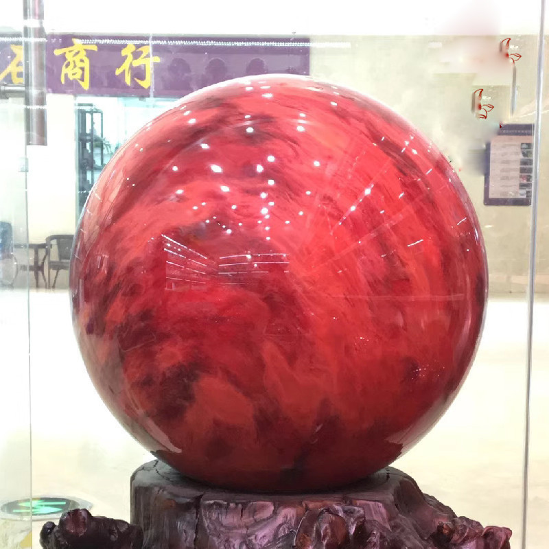 50mm Skaista sarkana CLEAR SMELT KVARTA KRISTĀLA LODES DZIEDĒŠANA ar statīvu