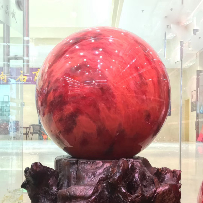 50mm Skaista sarkana CLEAR SMELT KVARTA KRISTĀLA LODES DZIEDĒŠANA ar statīvu