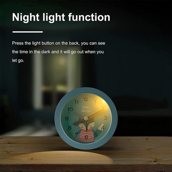 Ξυπνητήρι 4 ιντσών Χαριτωμένο ζωικό στρογγυλό ψηφιακό ρολόι κινουμένων σχεδίων με φως νύχτας μεταλλικό φωτεινό υπνοδωμάτιο δίπλα στο κρεβάτι Μικρό ρολόι Decro hot