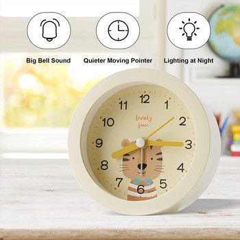 Ξυπνητήρι 4 ιντσών Χαριτωμένο ζωικό στρογγυλό ψηφιακό ρολόι κινουμένων σχεδίων με φως νύχτας μεταλλικό φωτεινό υπνοδωμάτιο δίπλα στο κρεβάτι Μικρό ρολόι Decro hot