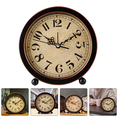 Ρολόι Ξυπνητήρι Vintage Γραφείο δίπλα στο κρεβάτι Αθόρυβο ρετρό ρολόγια κρεβατοκάμαρας σίγαση επιτραπέζια διακόσμηση Επιτραπέζιο σαλόνι Στρογγυλό Οικιακό Διακοσμητικό
